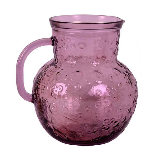 Ružový džbán z recyklovaného skla Ego Dekor Flora, 2,3 litra