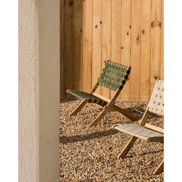 Zelené drevené záhradné kreslo Chabeli – Kave Home-image-1