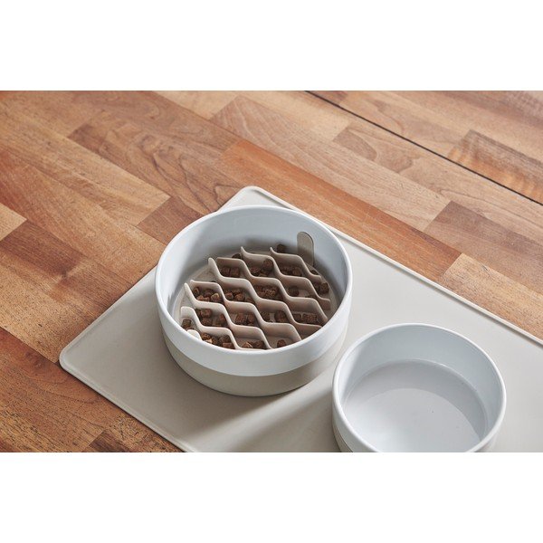 Porcelánová miska pre psa ø 17,5 cm Coppa Greige S/M – MiaCara-image-1