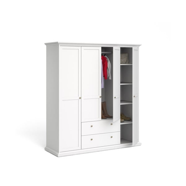 Biela šatníková skriňa 181x201 cm Paris – Tvilum-image-4