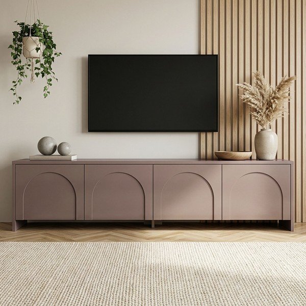 Taupe TV stolík 180x45x32 cm Aurelia – Kalune Design-image-2
