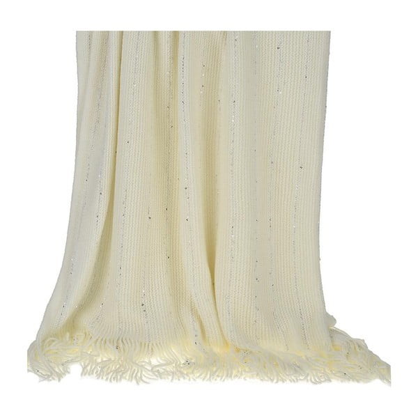 Pletený pléd cez posteľ InArt Ivory Fringes, 13 x 150 cm