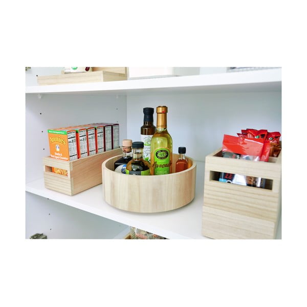 Otočný kuchynský organizér z dreva paulownia iDesign Tall, 26,7 cm-image-2