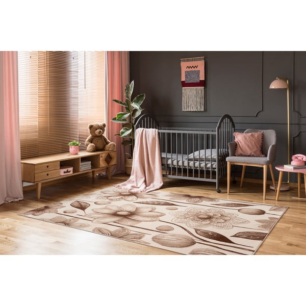 Béžový detský koberec 160x230 cm Daisies Dark Beige – FD-image-1