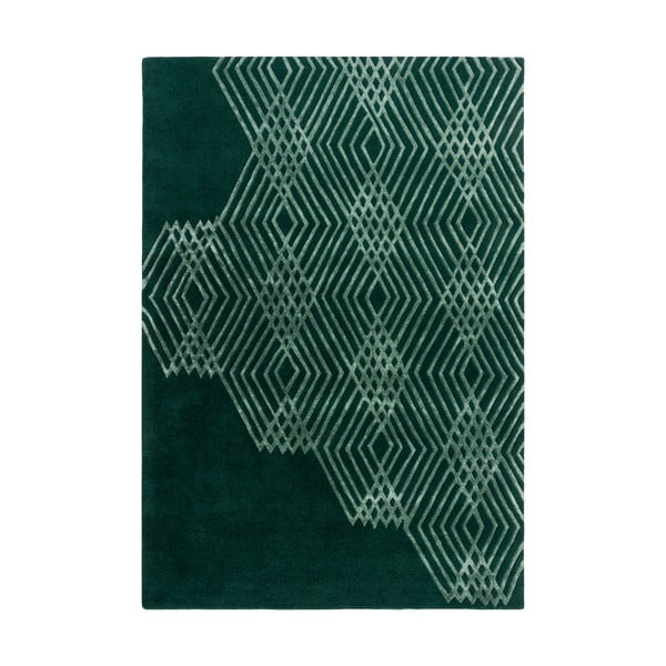 Zelený vlnený koberec Flair Rugs Diamonds, 160 x 230 cm