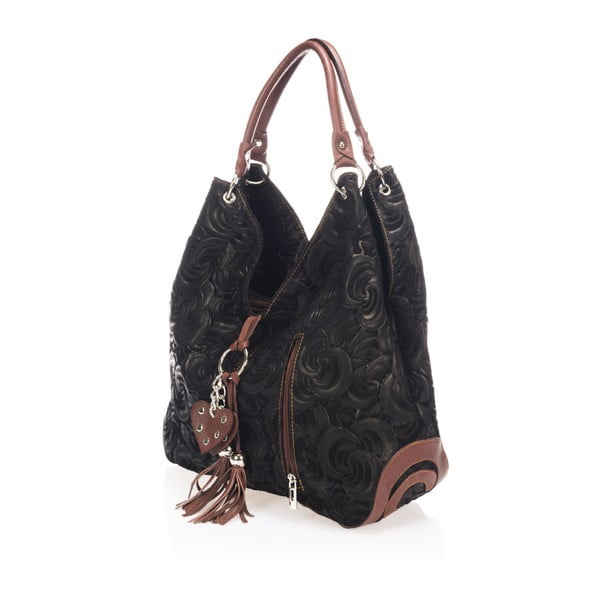 Čierna kožená kabelka Giorgio Costa Terst-image-2