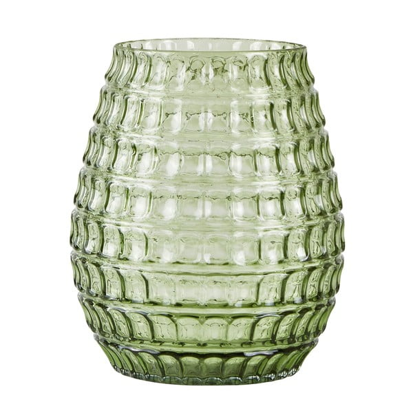Zelená sklenená váza so vzorom Villa Collection, ∅ 14 cm