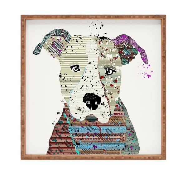Drevený dekoratívny servírovací podnos Good Boy, 40 × 40 cm