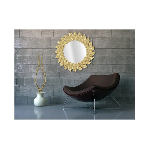 Nástenné zrkadlo v zlatej farbe Mauro Ferretti Aton, ⌀ 73 cm-image-1
