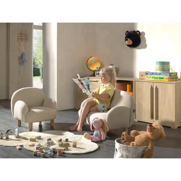 Béžové detské kresielko z textílie buklé Rocky – Vipack-image-3