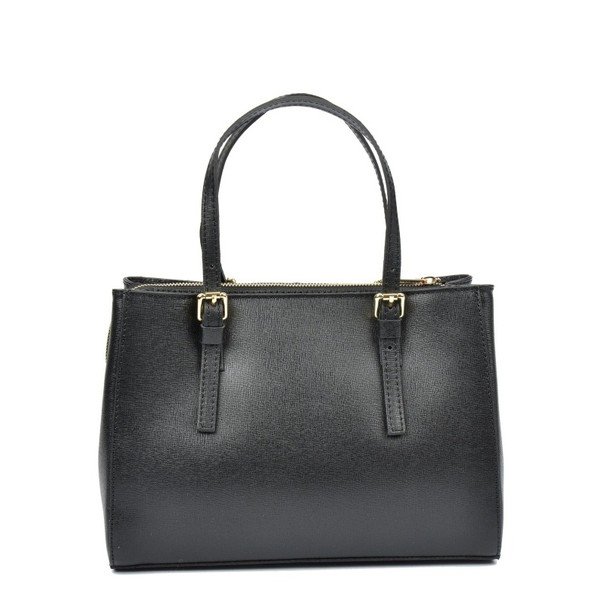 Čierna kožená kabelka Isabella Rhea Classic Nero-image-1