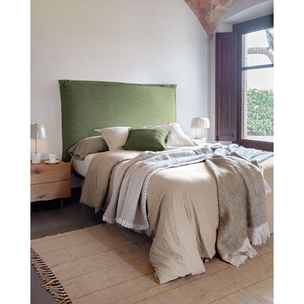 Zelené čalúnené čelo postele 166x106 cm Tanit – Kave Home-image-2