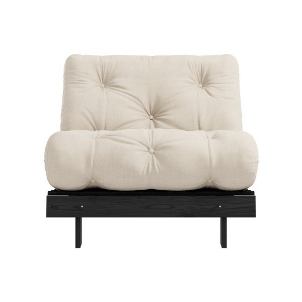 Rozkladacie kreslo s béžovým poťahom Karup Design Roots Black/Beige-image-1