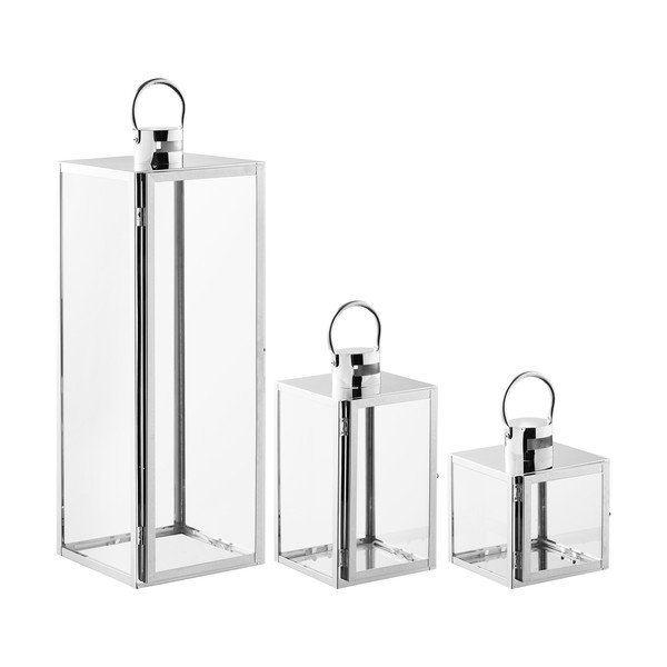 Sklenený lampáš 3 ks (výška  60 cm) Pota – House Nordic