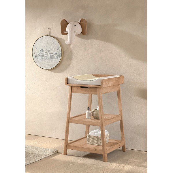 Prebaľovací pult z dubového dreva v prírodnej farbe Woods – Vipack-image-1