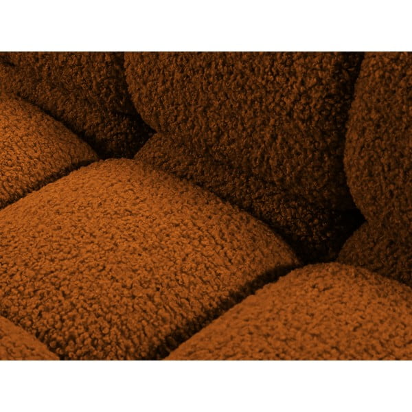 Oranžový modul pohovky z textílie bouclé (pravý roh) Bellis – Micadoni Home-image-1
