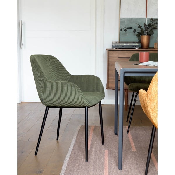 Khaki čalúnené jedálenské kreslo Konna – Kave Home-image-1