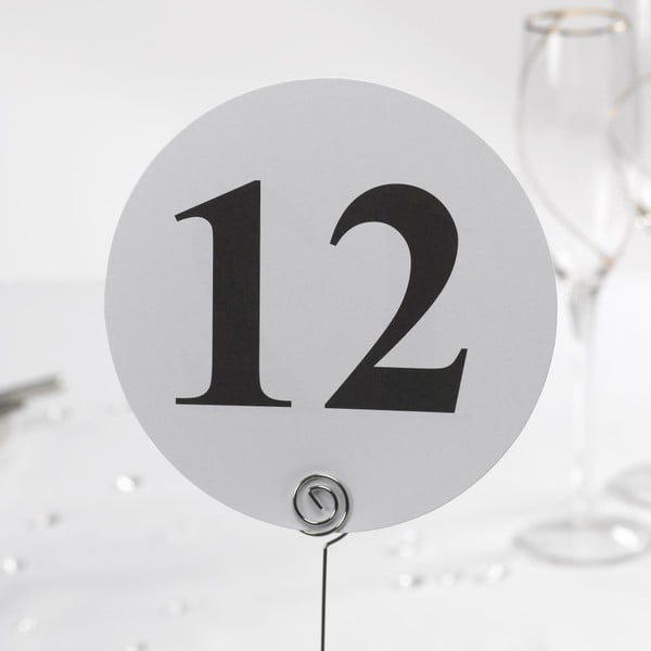 Sada 12 bielych číslic na stôl Neviti Simply Love