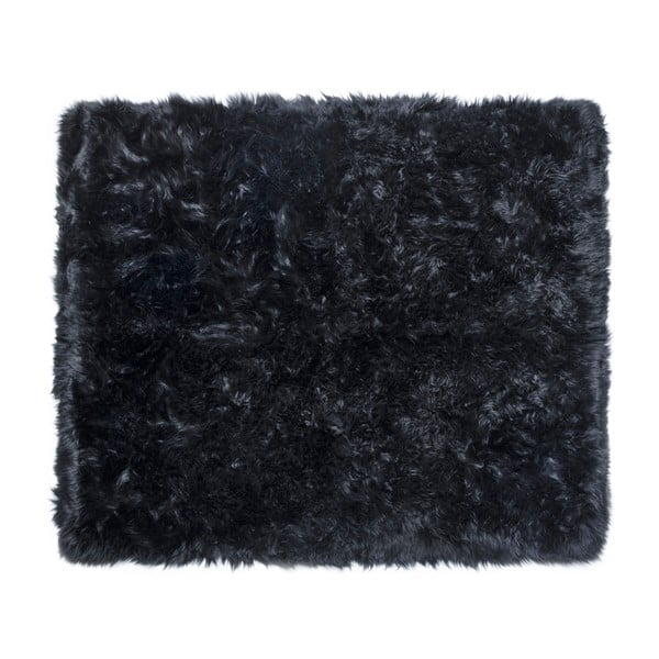 Čierny koberec z ovčej kožušiny Royal Dream Zealand, 130 × 150 cm