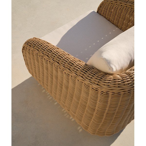 Béžové/v prírodnej farbe polstrované záhradné kreslo Meria – Kave Home-image-3