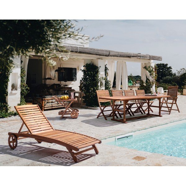 Drevená záhradná stolička v prírodnej farbe Noemi – Bizzotto-image-1