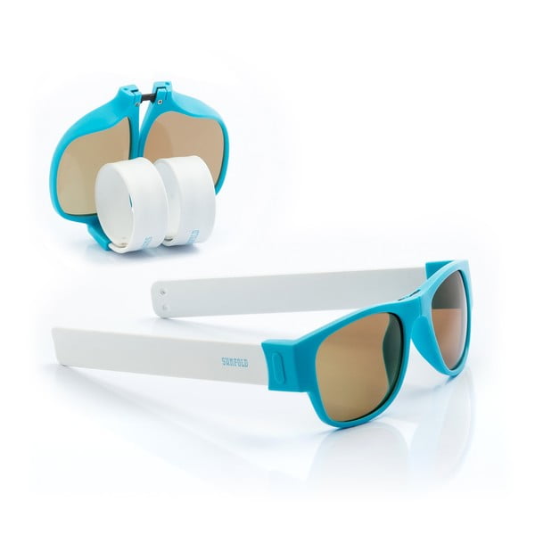 Modro-biele slnečné okuliare, ktoré sa dajú zrolovať Sunfold PA2