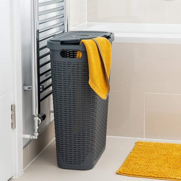 Kôš na bielizeň Addis Rattan Effect Slim Hamper, 40 l-image-1