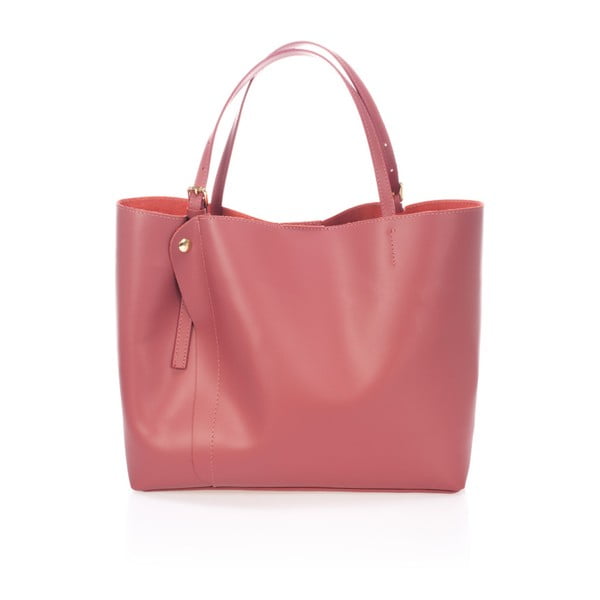 Ružová kožená kabelka Lisa Minardi Eunice