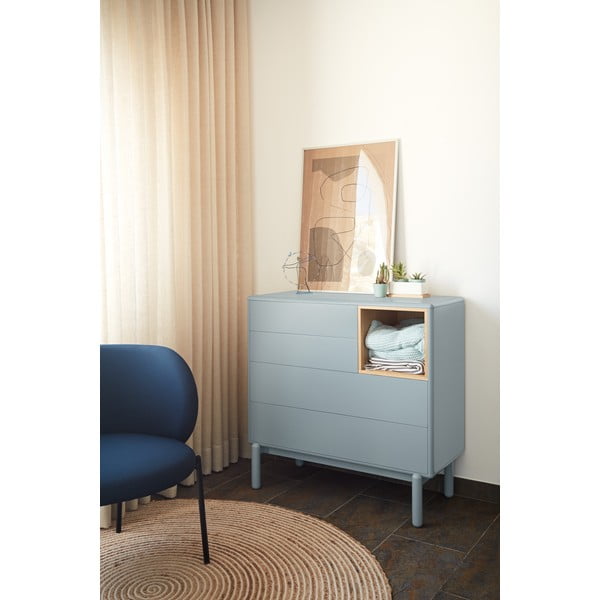 Modrá/sivá nízka komoda 90x90 cm Corvo – Teulat-image-1