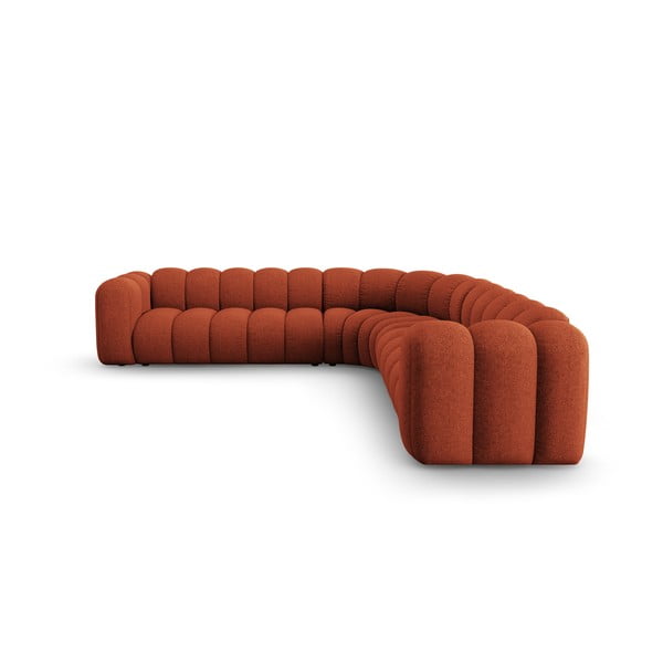 Ženilková modulárna rohová pohovka v tehlovej farbe Lupine – Micadoni-image-2