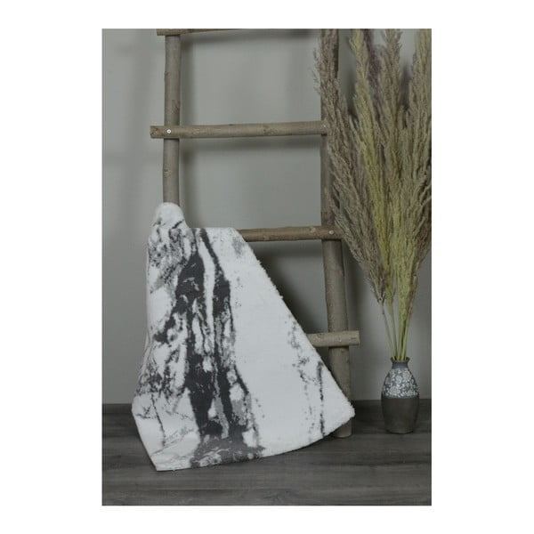 Bielo-sivá bavlnená kúpeľnová predložka My Home Plus Sensation, 51 × 76 cm
