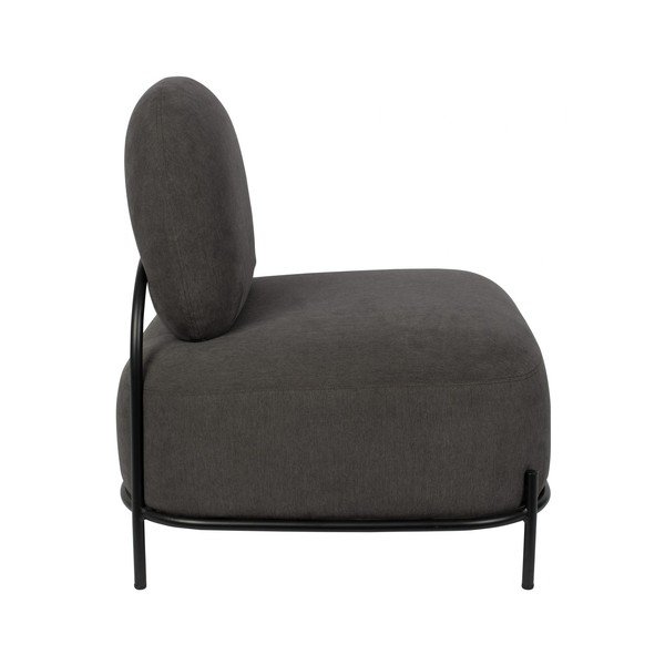 Tmavosivé kreslo White Label Polly-image-3