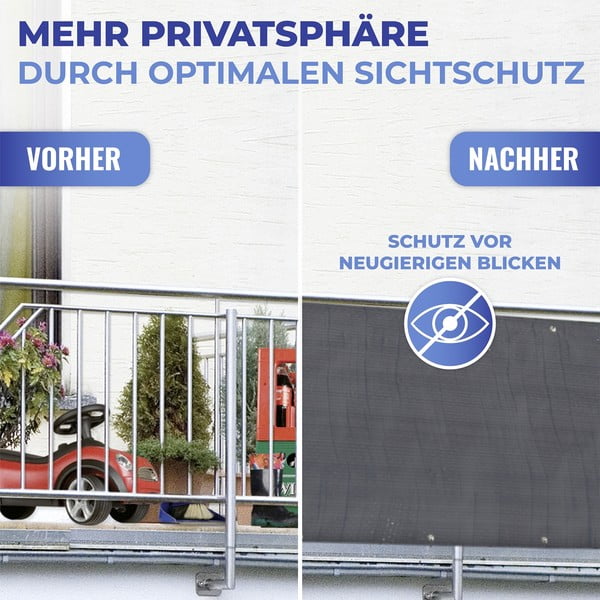 Čierna plastová balkónová zástena 500x85 cm – Maximex-image-3