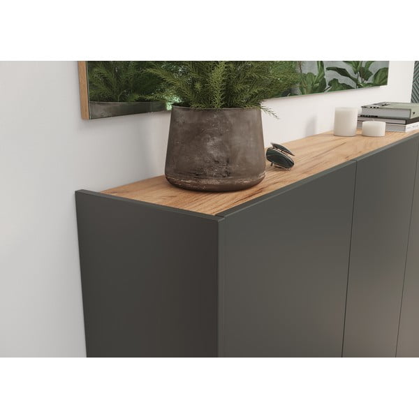 Antracitová závesná skrinka v dekore duba 138x87x25 cm Libbiano – Germania-image-4