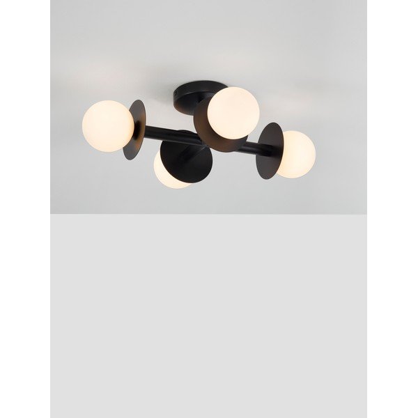 Biele/čierne kovové stropné svietidlo so skleneným tienidlom 37x51 cm Pielo – Nova Luce-image-1