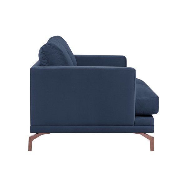 Tmavomodrá dvojmiestna pohovka s podnožou v zlatej farbe Windsor & Co Sofas Jupiter-image-2