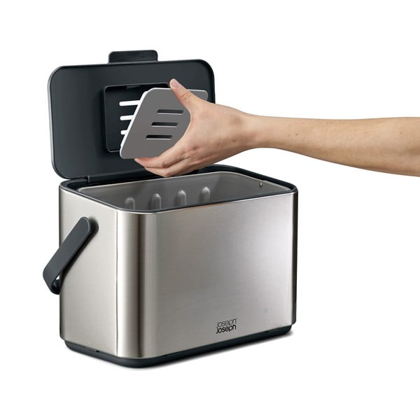 Nádoba na kompostovateľný odpad v striebornej farbe 4 l Collect – Joseph Joseph-image-4