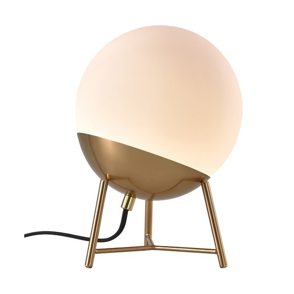 Biela LED stmievateľná stolová lampa so skleneným tienidlom (výška 32 cm) Chelsea – House Nordic-image-2