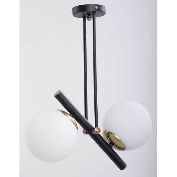 Čierno-biele stropné svietidlo so skleneným tienidlom ø 15 cm Libra – Squid Lighting-image-1