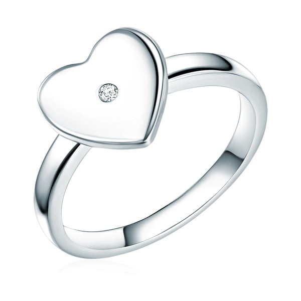 Strieborný prsteň s pravým diamantom Tess Diamonds Leva, veľ.54