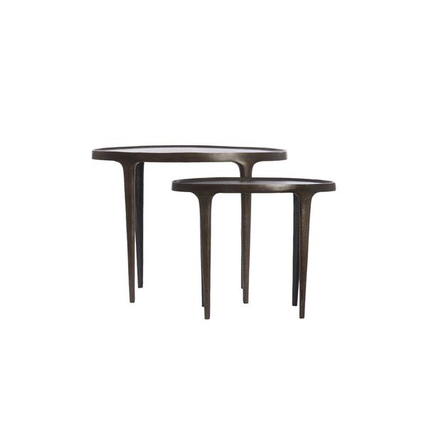 Kovové okrúhle odkladacie stolíky v súprave 2 ks 33x70 cm Arica – Light & Living-image-1