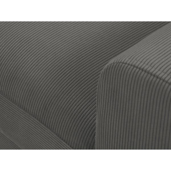 Tmavosivá menčestrová rozkladacia rohová pohovka Micadoni Home Moghan, ľavý roh-image-1