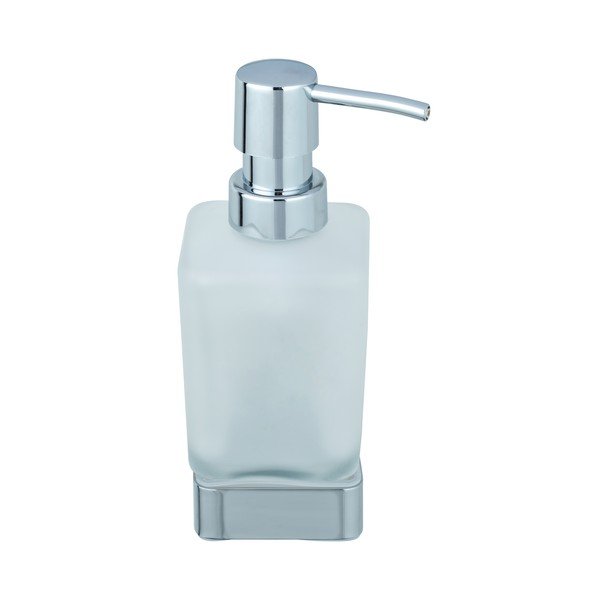 Samodržiaci sklenený dávkovač mydla v lesklo striebornej farbe 200 ml Genova – Wenko-image-2
