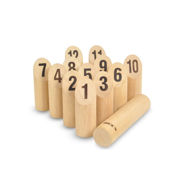 Záhradná hra pre celú rodinu Kubb s číslami