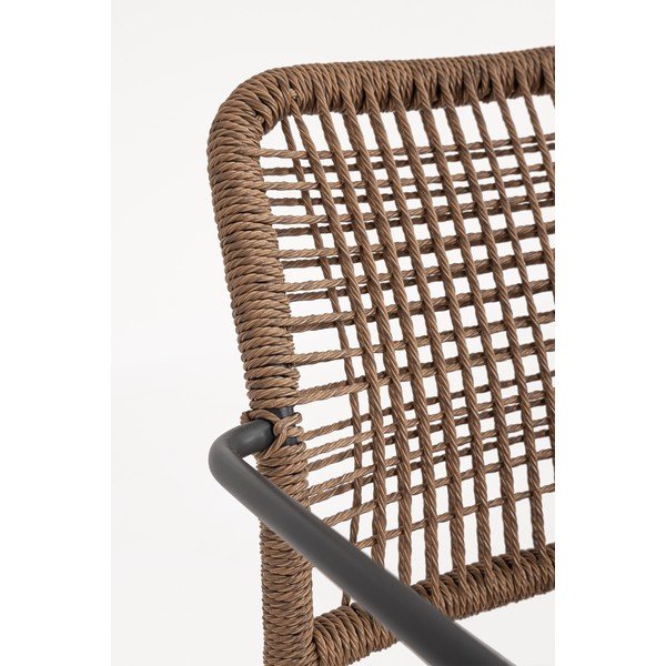 Tmavosivá/v prírodnej farbe kovová záhradná stolička Jable – Bizzotto-image-1