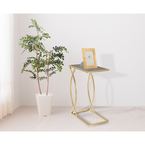 Odkladací stolík so sklenenou doskou 25.5x45.5 cm Glam – Mauro Ferretti-image-2