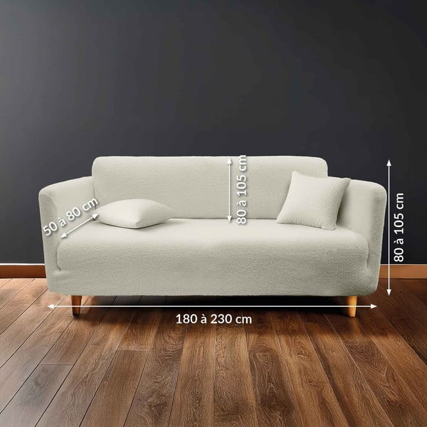 Krémový 3-miestny napínací poťah na pohovku Laina – douceur d'intérieur-image-2