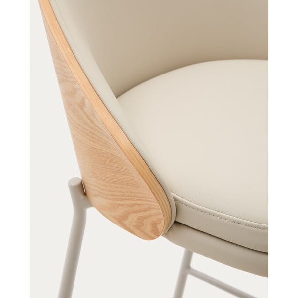Béžová/v prírodnej farbe barová stolička (výška sedadla 65 cm) Eamy – Kave Home-image-2