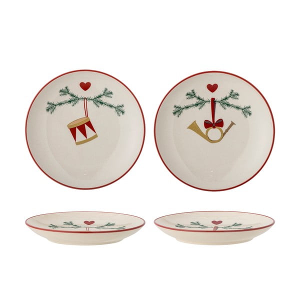 Krémové dezertné taniere s vianočným motívom z kameniny v súprave 2 ks ø 16 cm Yule – Bloomingville-image-4