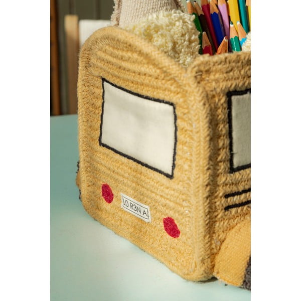 Okrovožltý látkový detský kôš na hračky 22x19x15 cm School Bus – Lorena Canals-image-4